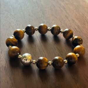 Milor Italy 925  tiger's eye beaded bracelet.